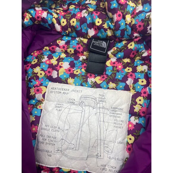 The North Face Girls Heatseeker Jacket Hooded Winter Coat Purple Large L (14/16) - Picture 4 of 10